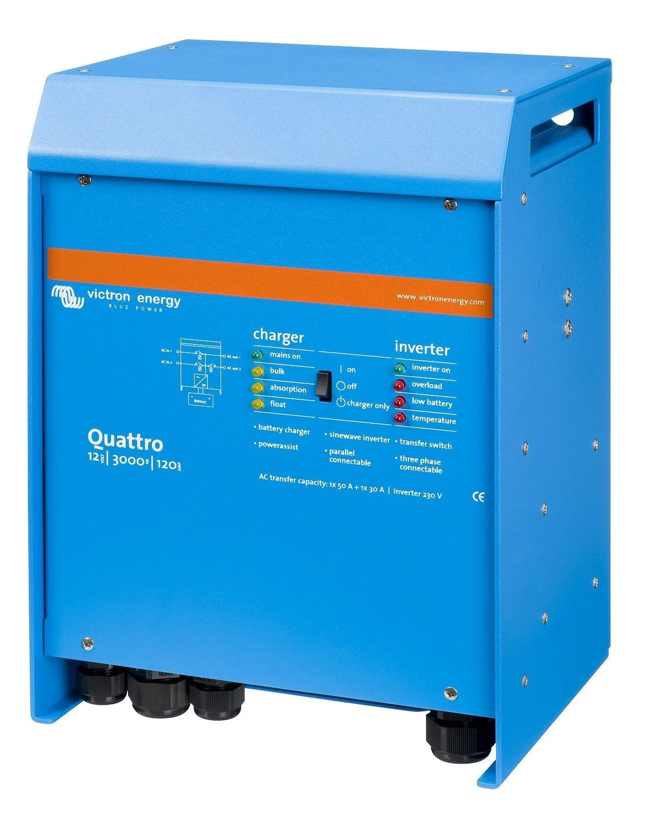 Victron energy quattro 24/3000/70-50-30 inverter 24v 3000w carica batterie 24v 70a uf69356f