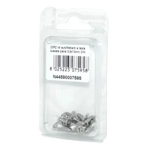 Viti autofilettanti a testa svasata piana din7982 inox a2 3,9x13mm 20pz n44590007595