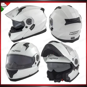 CASCO MODULARE BIANCO APRIBILE MOTO CON VISIERA PARASOLE OMOLOGATO ECE 22-05