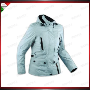 GIACCA MOTO SCOOTER DA DONNA AZZURRO IMPERMEABILE CON PROTEZIONI OMOLOGATE