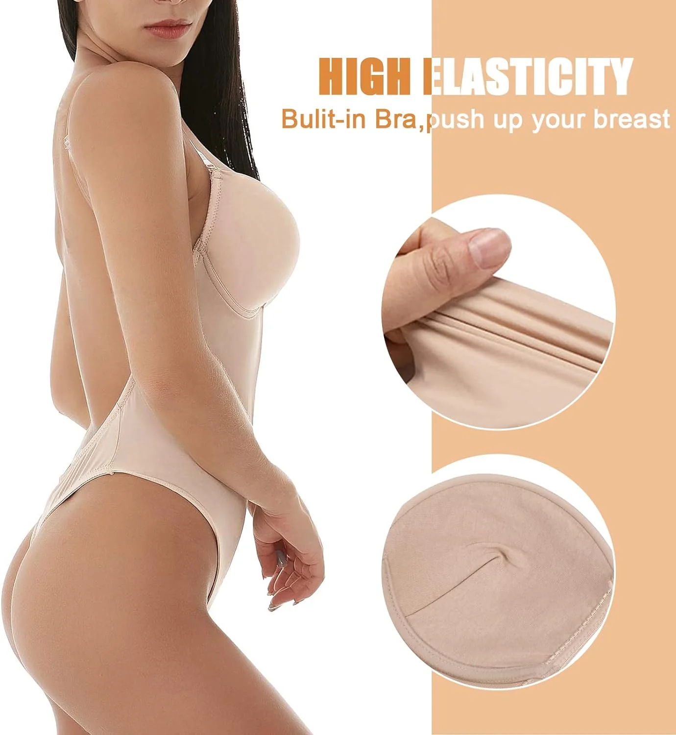 Donna Backless Profondo Scollo a V Body Strapless Shapewear Con Perizoma, Regolabile Corsetto per Dimagrante Filo Aperto per Sposa - immagine 5