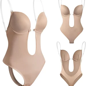 Donna Backless Profondo Scollo a V Body Strapless Shapewear Con Perizoma, Regolabile Corsetto per Dimagrante Filo Aperto per Sposa