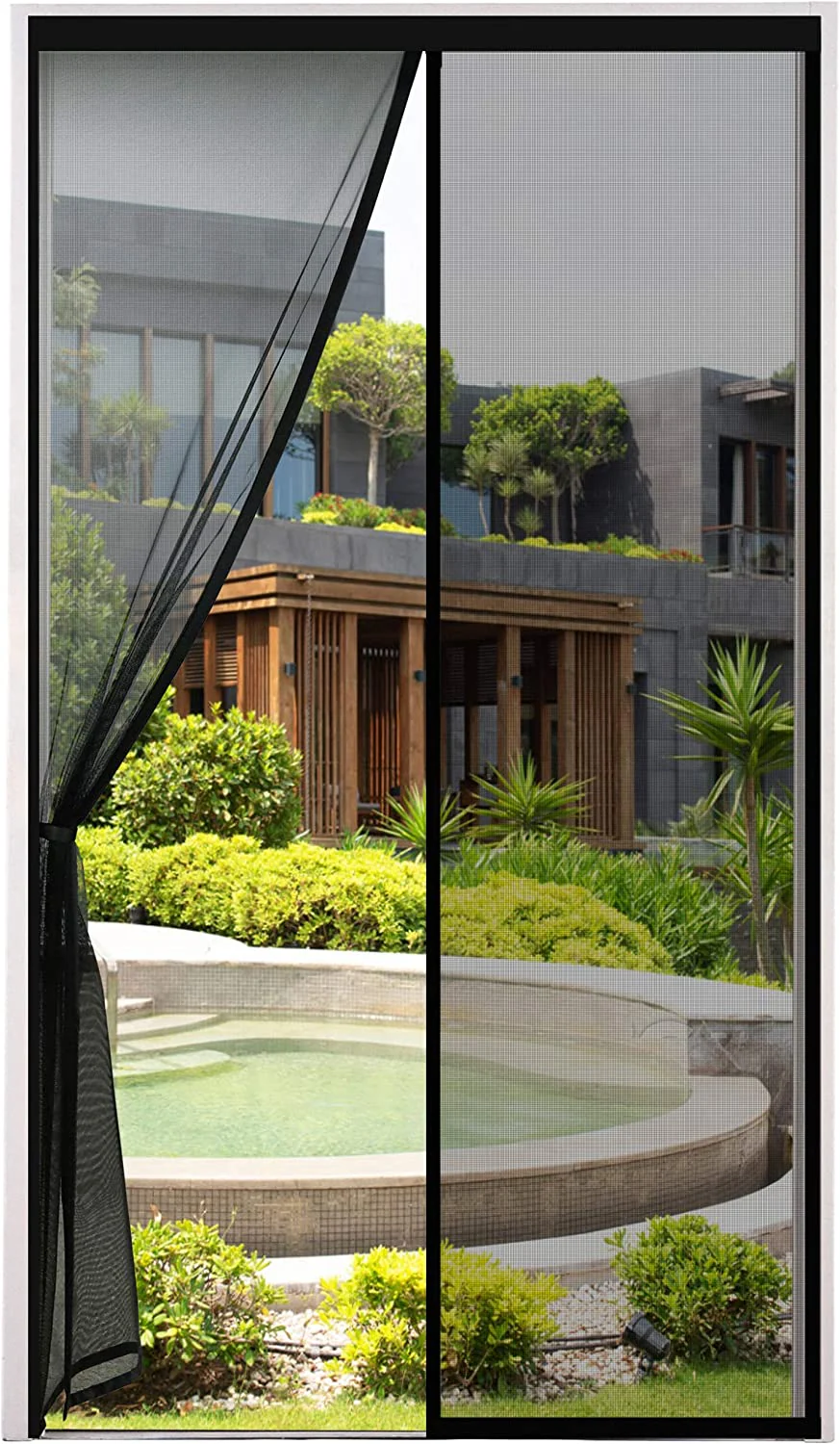 Zanzariera Magnetica per Porta 90 X 210 CM - Rete Fine, Tenda Zanzariera Porta Con Totalmente Calamita, Si Chiude Da Sola per Balcone, Installazione Facile (Nero)